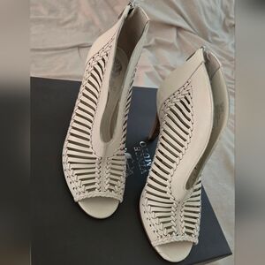 Vince Camuto Women's White Peep-Toe Heeled Boots